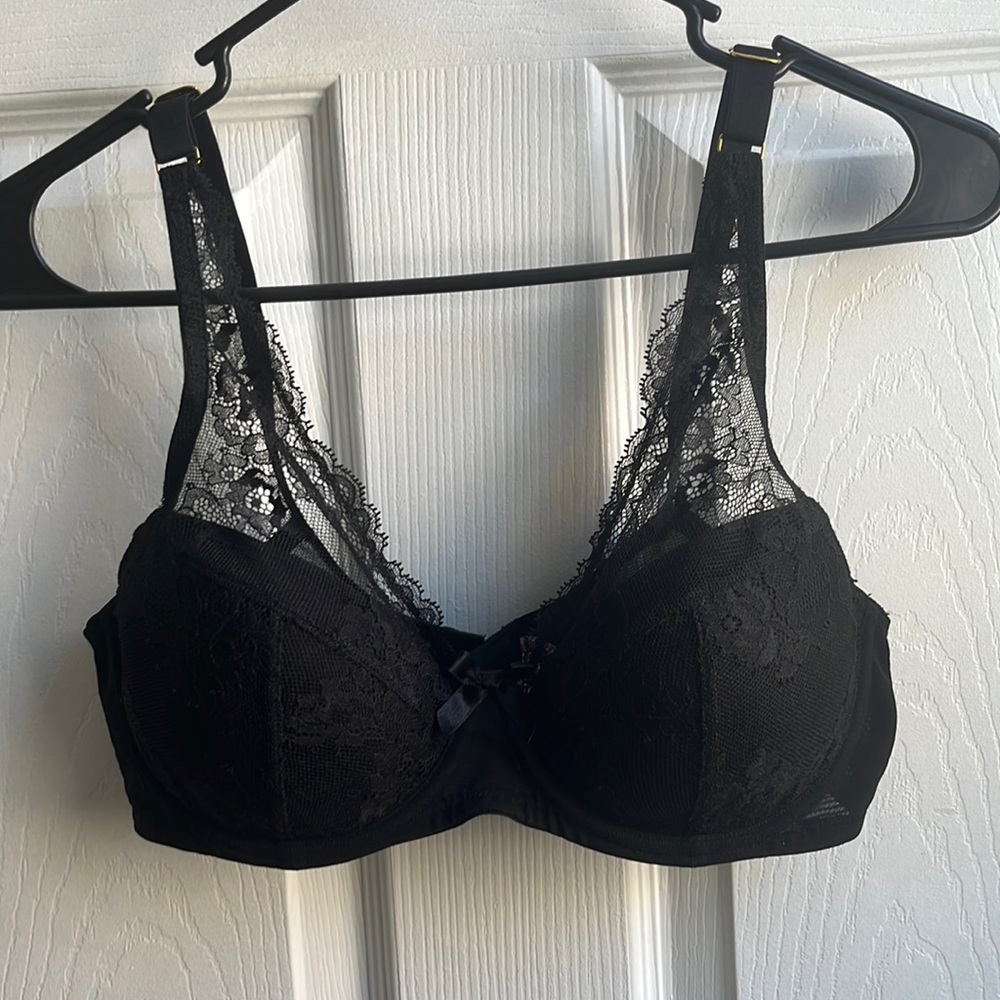 Agent Provocateur Black High Apex Lace Bra